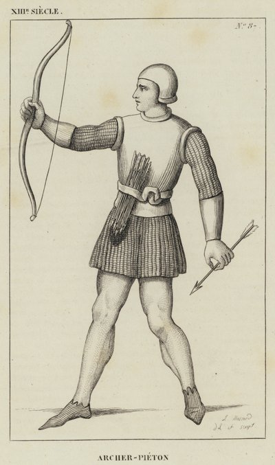 XIII Siecle, Archer-Pieton (rycina) autorstwa French School