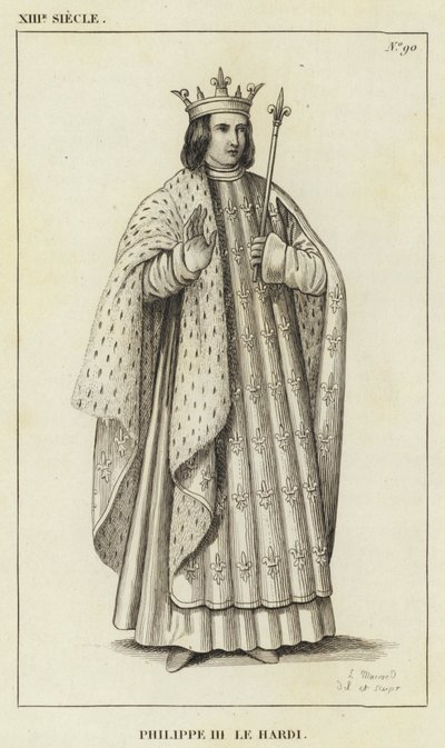 XIII wiek, Filip III Śmiały (rycina) autorstwa French School