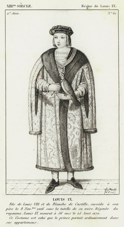 XIII Siecle, Wielka Brytania de Ludwik IX, Ludwik IX (grawerowanie) autorstwa French School