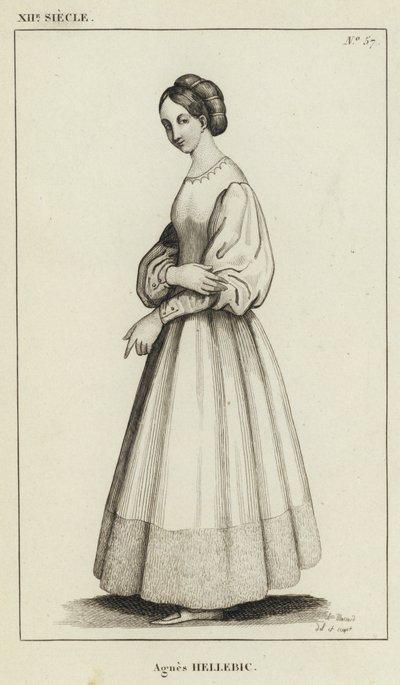 XII wiek, Agnes Hellebic (rycina) autorstwa French School