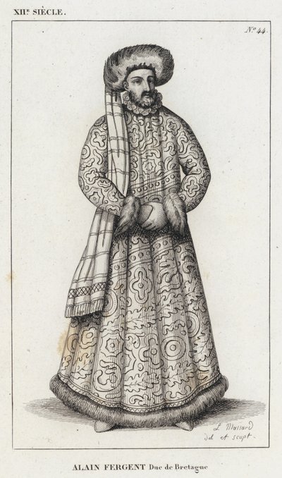 XII wiek, Alain Fergent, książę Bretanii (rycina) autorstwa French School