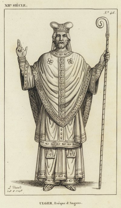 XII wiek, Ulger, biskup Angers (rycina) autorstwa French School