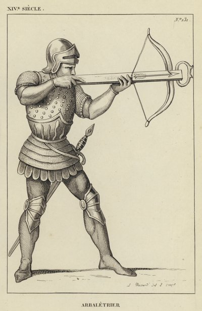 XIV Siecle, Arbaletrier (rycina) autorstwa French School