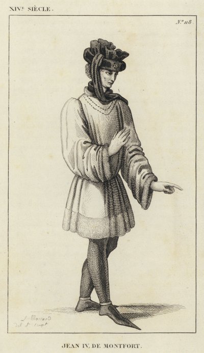 XIV w., Jan IV de Montfort (rycina) autorstwa French School