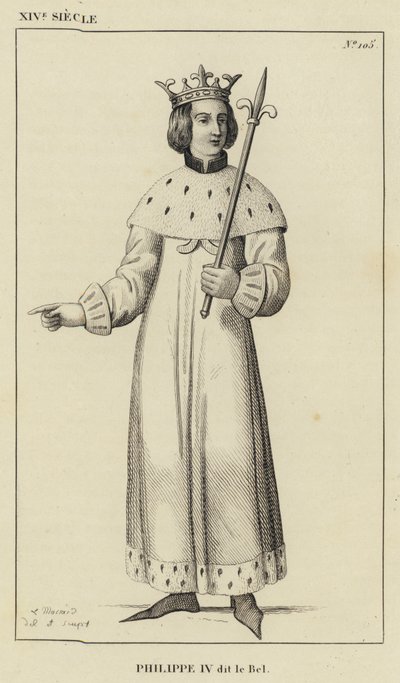 XIV wiek, Filip IV dit le Bel (rycina) autorstwa French School