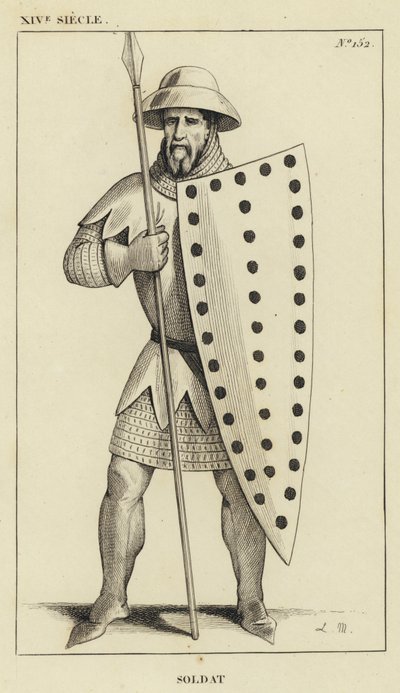 XIV w., Żołnierz (rycina) autorstwa French School