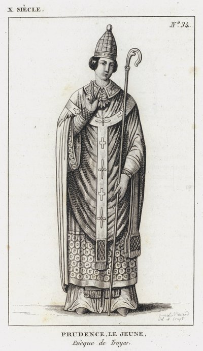 X wiek, Roztropność Młodsza, Biskup Troyes (grafika) autorstwa French School