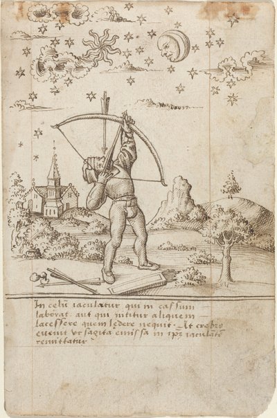 Strzelasz w niebo [fol. 9 recto], ok. 1512-1515 (pióro i tusz) autorstwa French School