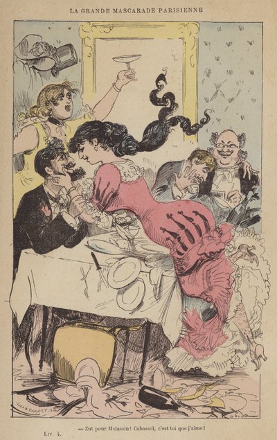 Cholera dla Matassina! Cabassol, to ciebie kocham! (kolorowy grawer) autorstwa French School