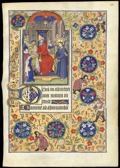 f.135r Miniatura Piłata umywającego ręce o losie Jezusa, z 