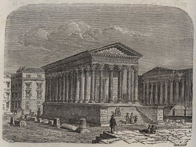 Okładka Carree de Nimes - Francja, Langwedocja-Roussillon, Gard - grawer w „Histoire de France” autorstwa Victora Duruy (1811-1894) - 1882 autorstwa French School