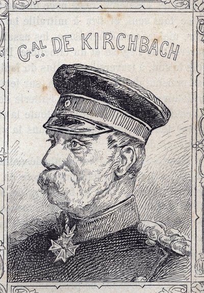 portret pruskiego generała Hugo von Kirchbacha - 1870-71 (rycina) autorstwa French School