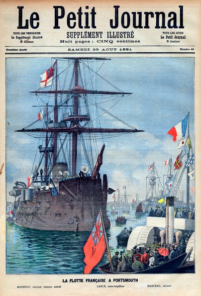 flota francuska w Portsmouth: okręt flagowy „Marengo”, torpeda l