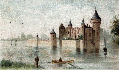 widok na zamek de la Brede (Gironde). autorstwa French School