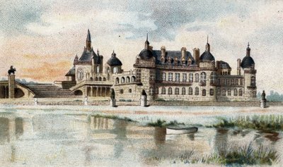 widok na zamek Chantilly (Oise). autorstwa French School
