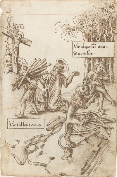 „Pomóżcie temu, kto bierze na siebie jego ciężar, a nie temu, który je kładzie” [fot. 31 odbytu] autorstwa French early 16th Century