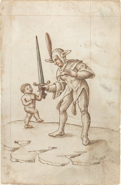 „Odwróć ostry miecz” [fot. 44 odbyt] autorstwa French early 16th Century