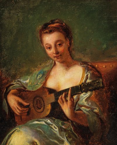 Grająca na gitarze kobieta F 18Y autorstwa French School