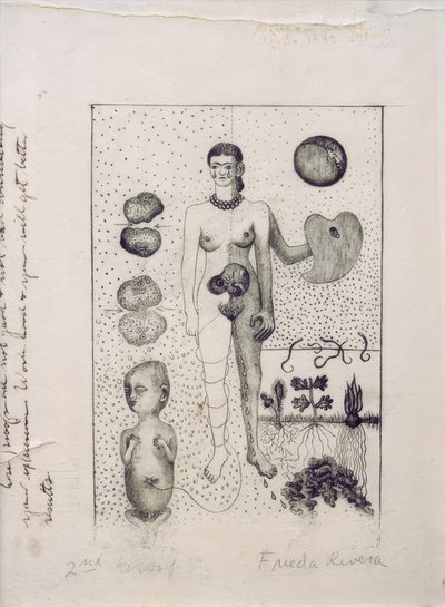 Frida i poronienie autorstwa Frida Kahlo