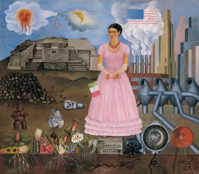 Autoportret na granicy Meksyku i Stanów Zjednoczonych autorstwa Frida Kahlo