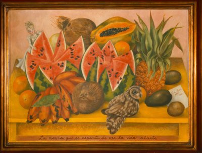 Panna młoda, która staje się przerażona, gdy widzi otwarte życie autorstwa Frida Kahlo