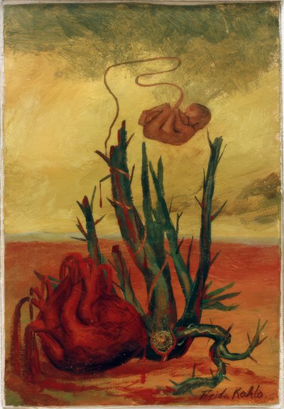 Bez tytułu (serce, kaktus i płód) autorstwa Frida Kahlo