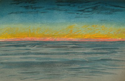 Zanikający dzień polarny, 22 września 1893. Szkic pastelowy, 1893 1897 autorstwa Fridtjof Nansen