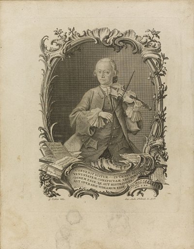 Leopolda Mozarta. Frontyspis „Próby u dokładnego nauczyciela gry na skrzypcach”, 1756 autorstwa Friedrich