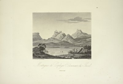 Góry Porfiru Kolumnowego, Jacal, rys. Marchais, rytowane przez Bouquet, ilustracja z „Widoki Kordylierów i pomników rdzennych ludów Ameryki” autorstwa Alexandra von Humboldta i Aime Bonplanda autorstwa Friedrich Alexander Baron von (after) Humboldt