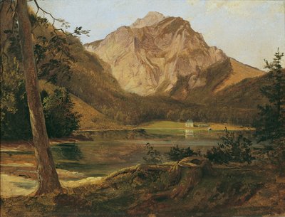 Przednie Langbathsee z Höllengebirge autorstwa Friedrich August Mathias Gauermann