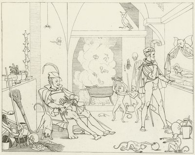 Ilustracja do Goethesa Fausta autorstwa Friedrich August Moritz Retzsch