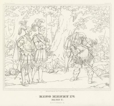 Król Henryk IV, część I, akt V, scena 4 (rycina) autorstwa Friedrich August Moritz Retzsch