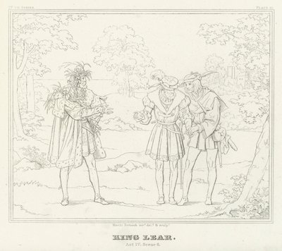 Król Lear, akt IV, scena 6 (rycina) autorstwa Friedrich August Moritz Retzsch
