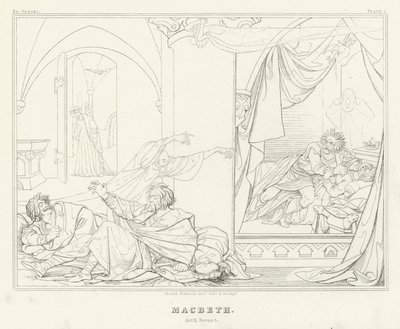 Makbet, akt II, scena 1 (rycina) autorstwa Friedrich August Moritz Retzsch
