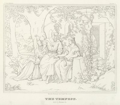 Burza, akt I, scena 2 (rycina) autorstwa Friedrich August Moritz Retzsch