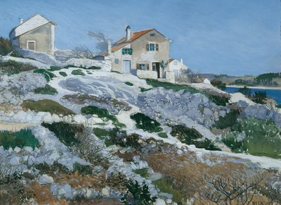 Domy rybaków na Lussin autorstwa Friedrich Beck