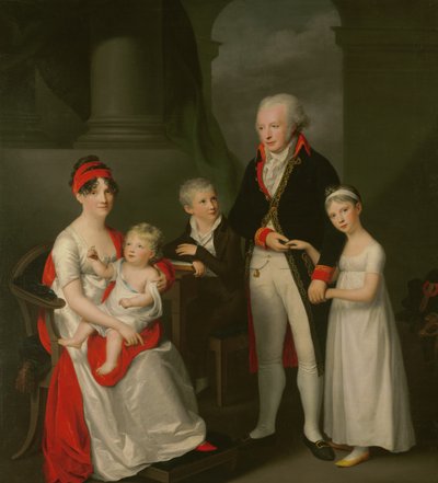 Marc Andre Souchay (1759-1814) i jego rodzina, ok. 1805 autorstwa Friedrich Carl Groger