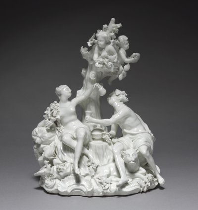 Bacchus and Venus, producent Tournay Factory, Belgia, ok. 1755 autorstwa Friedrich Elias I Meyer
