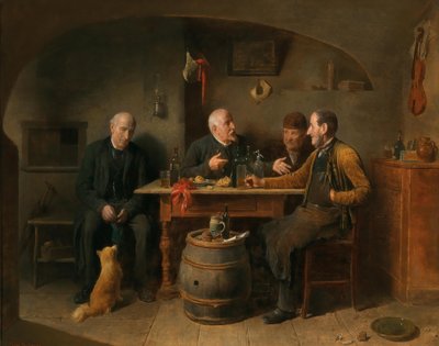 Niemiecki: Czterech mężczyzn w tawernie Scena w tawernie autorstwa Friedrich Friedlander