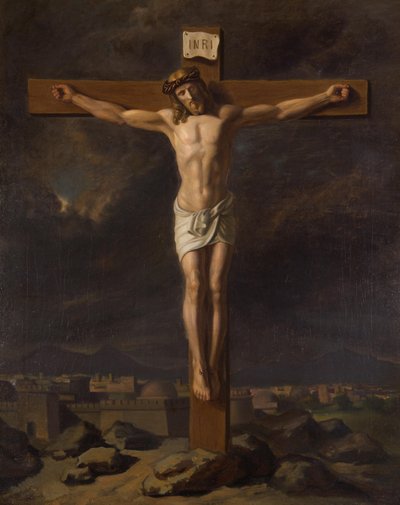Krucyfiks w krajobrazie autorstwa Friedrich Hasslwander