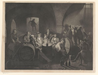 Towarzystwo pijących mężczyzn w winiarni autorstwa Friedrich Jentzen