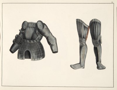 Zbroja, płyta z Historii rozwoju i obyczajów rycerskich dr. Franza Kottenkampa, wydanej przez Carla Hoffmanna, 1842 autorstwa Friedrich Martin von Reibisch