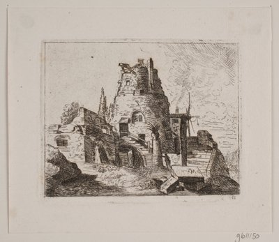Ruina z wieżą autorstwa Friedrich Münter