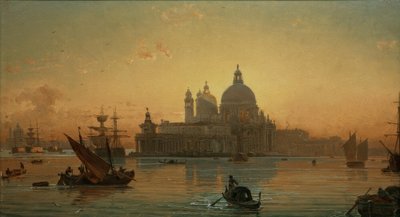 Wieczorna atmosfera w Wenecji z Santa Maria della Salute autorstwa Friedrich Nerly