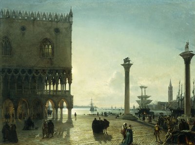 Plac św. Marka nocą, autorstwa Friedrich Nerly