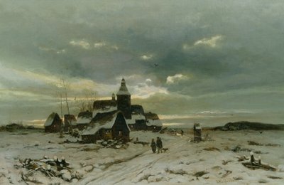 Wioska w śniegu autorstwa Friedrich Nicolai Joseph Heydendahl