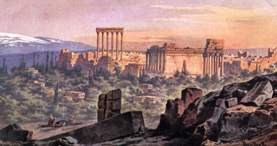 Baalbek Liban (druk) autorstwa Friedrich Perlberg
