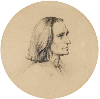 Rysunek portretowy Franciszka Liszta autorstwa Friedrich Preller the Elder