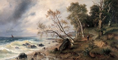 Wybrzeże Bałtyku na wyspie Vilm autorstwa Friedrich Preller the Younger