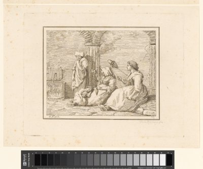 wirujące kobiety Sceny z życia codziennego we Włoszech (tytuł serii) Figure prese dal vero (tytuł serii na obiekcie) autorstwa Friedrich Rehberg